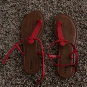 Red sandals